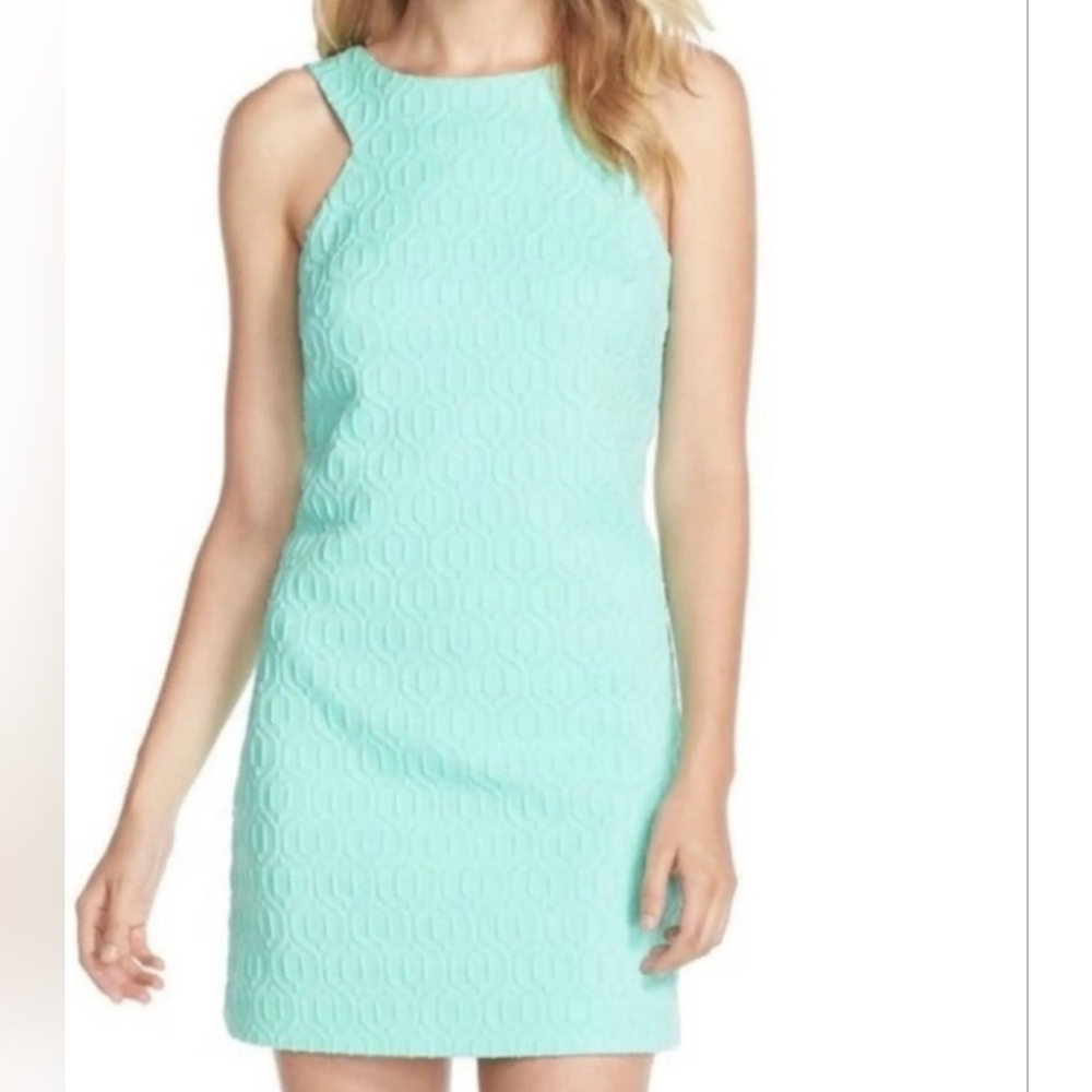 NWT!! LILLY PULITZER, Mango Shift Dress Poolside Blu, Jacquard Textured. Size XS